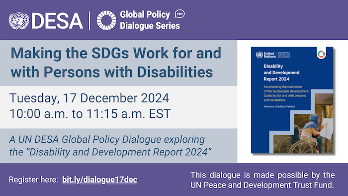 Flyer for the UN DESA Global Policy Dialogue Webinar